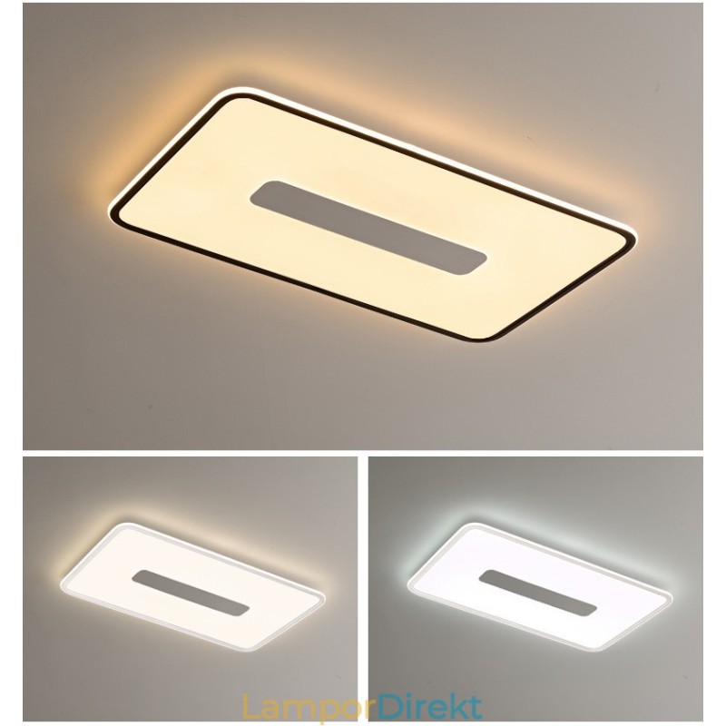 Modern Stor Storlek Dimbar Rektangel Infälld Taklampa Full Spectrum Ögonskydd