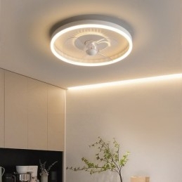 Modern Rund Ultratunn Tyst Osynlig Full Spectrum Ögonskydd Dimbar Infälld Fläktlampa