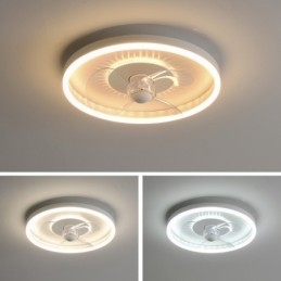 Modern Rund Ultratunn Tyst Osynlig Full Spectrum Ögonskydd Dimbar Infälld Fläktlampa
