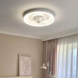 Modern Rund Ultratunn Tyst Osynlig Full Spectrum Ögonskydd Dimbar Infälld Fläktlampa