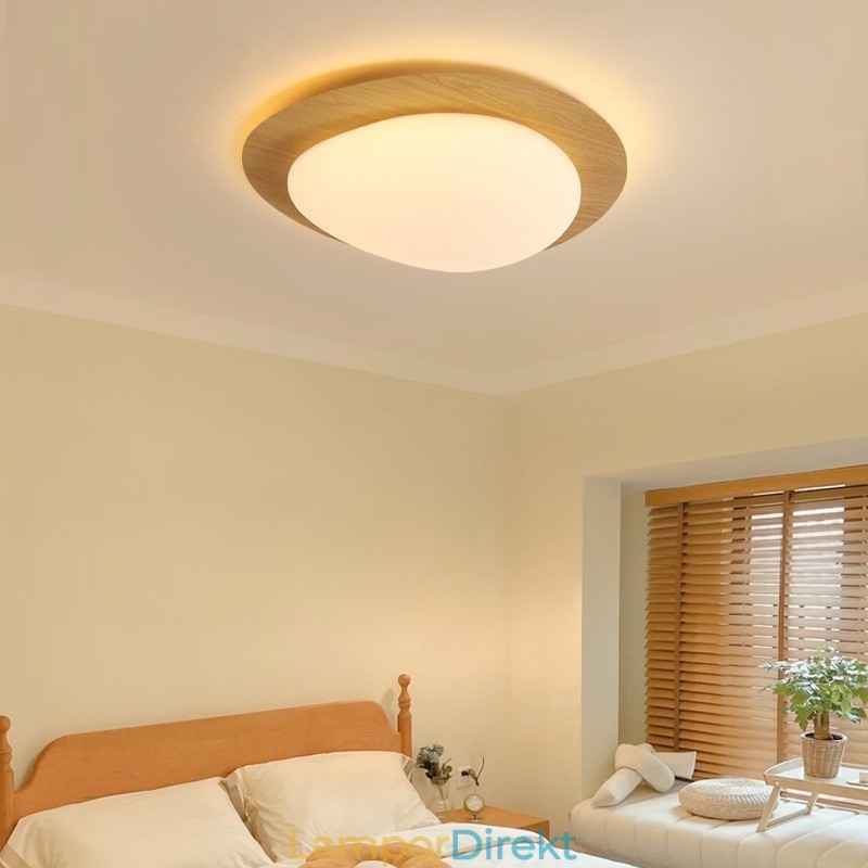 Dimbar Full Spectrum Eye Protection Nordic Log Grain Pebble Ceiling Light