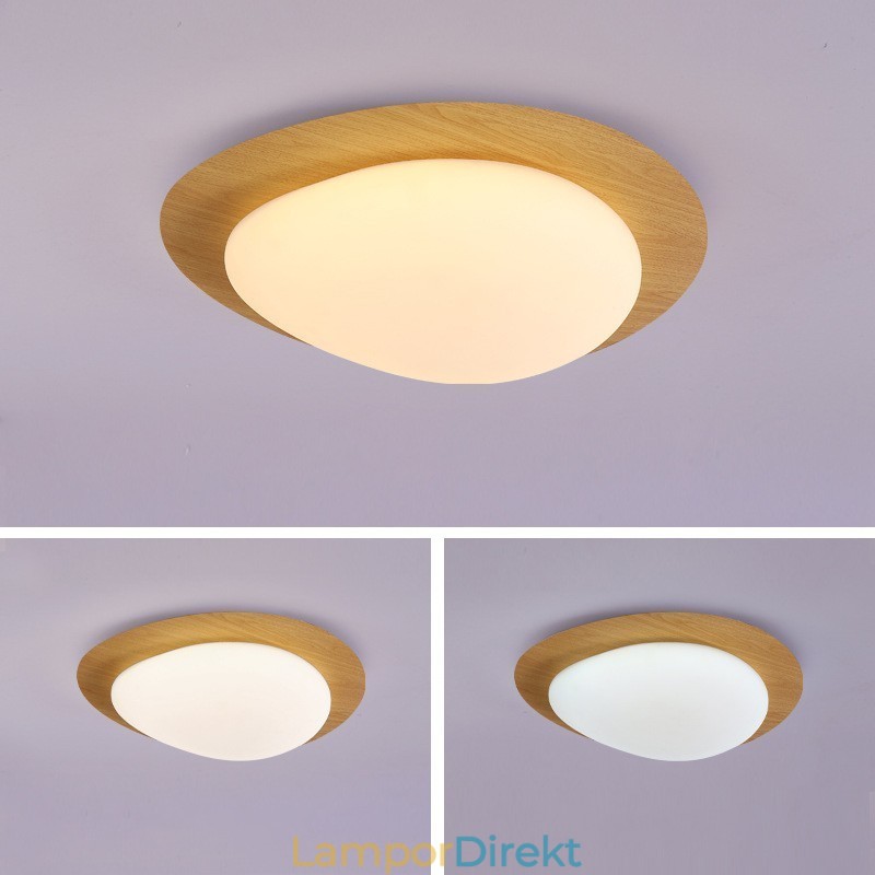 Dimbar Full Spectrum Eye Protection Nordic Log Grain Pebble Ceiling Light