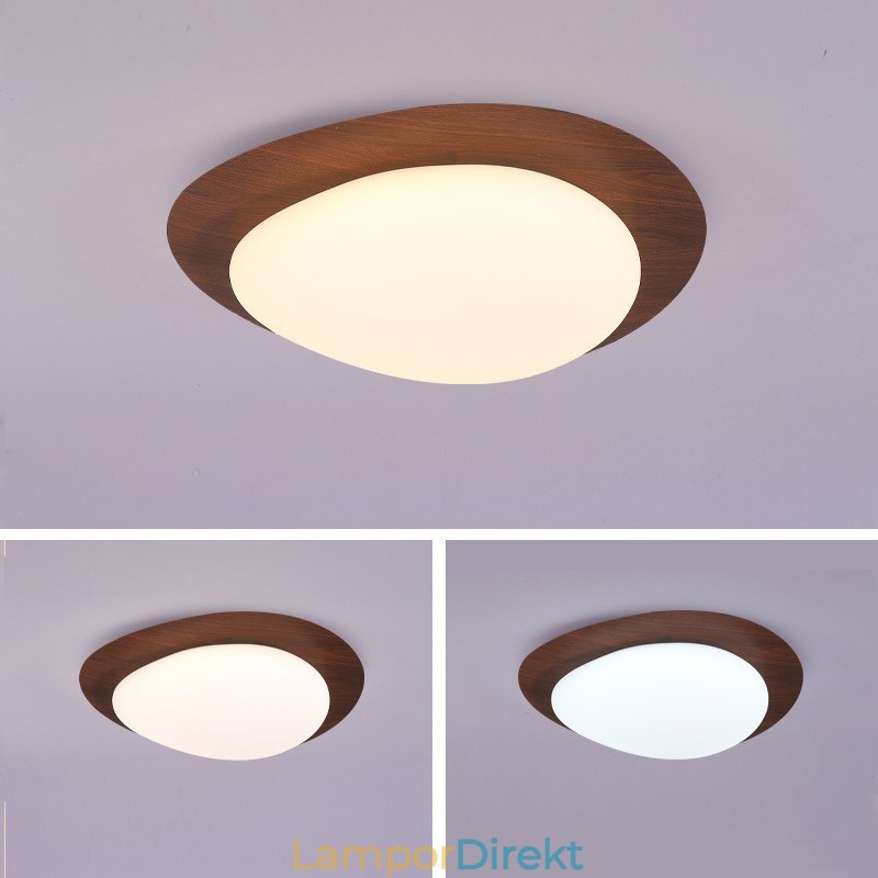 Dimbar Full Spectrum Eye Protection Nordic Log Grain Pebble Ceiling Light