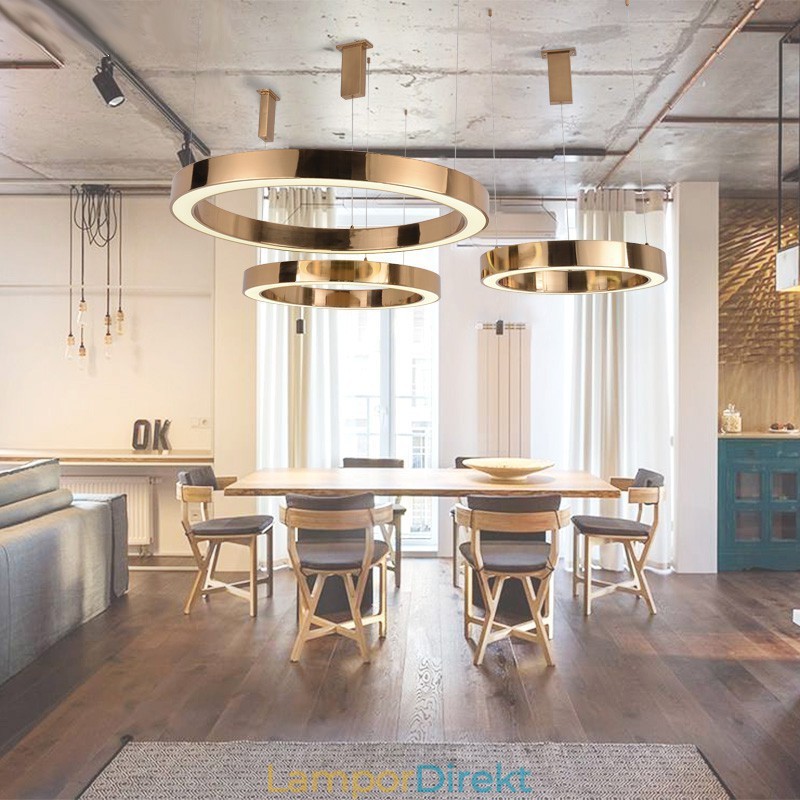 1 Ljus Modern Och Modern Stålhängande Lampa Med Akrylskärm