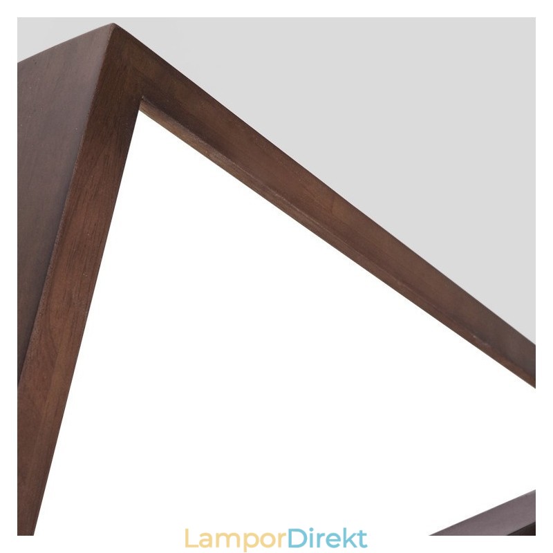 Tvåvånings Fyrkantig Svart Valnötsträ Modern Modern Nordisk Stil Infälld Taklampa I Trä Kan Också Användas Som Vägglampa