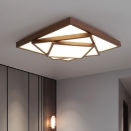 3 Våningar Fyrkantigt Svart Valnötsträ Modern Samtida Nordisk Stil Infälld Taklampa I Trä Kan Också Användas Som Vägglampa
