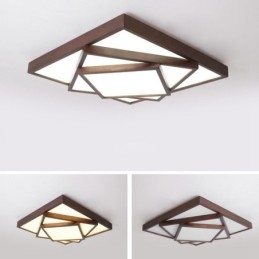 3 Våningar Fyrkantigt Svart Valnötsträ Modern Samtida Nordisk Stil Infälld Taklampa I Trä Kan Också Användas Som Vägglampa