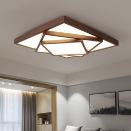 3 Våningar Fyrkantigt Svart Valnötsträ Modern Samtida Nordisk Stil Infälld Taklampa I Trä Kan Också Användas Som Vägglampa