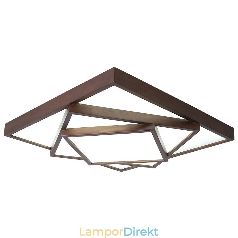 3 Våningar Fyrkantigt Svart Valnötsträ Modern Samtida Nordisk Stil Infälld Taklampa I Trä Kan Också Användas Som Vägglampa