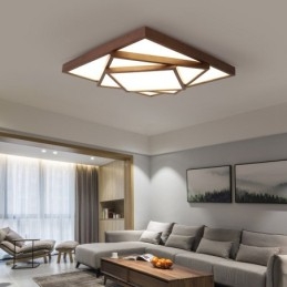 3 Våningar Fyrkantigt Svart Valnötsträ Modern Samtida Nordisk Stil Infälld Taklampa I Trä Kan Också Användas Som Vägglampa