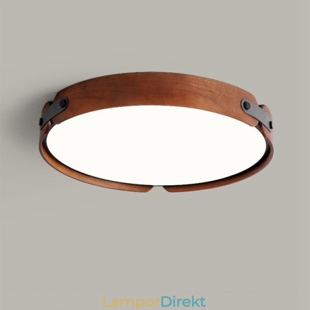 Nordisk Rund Enkel Svart Valnötsträ Infälld Taklampa Nordisk Rund Enkel Svart Valnötsträ Infälld Taklampa