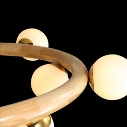 Nordic Ring Enkel Modern Trähängande Ljuskrona Med Bönor
