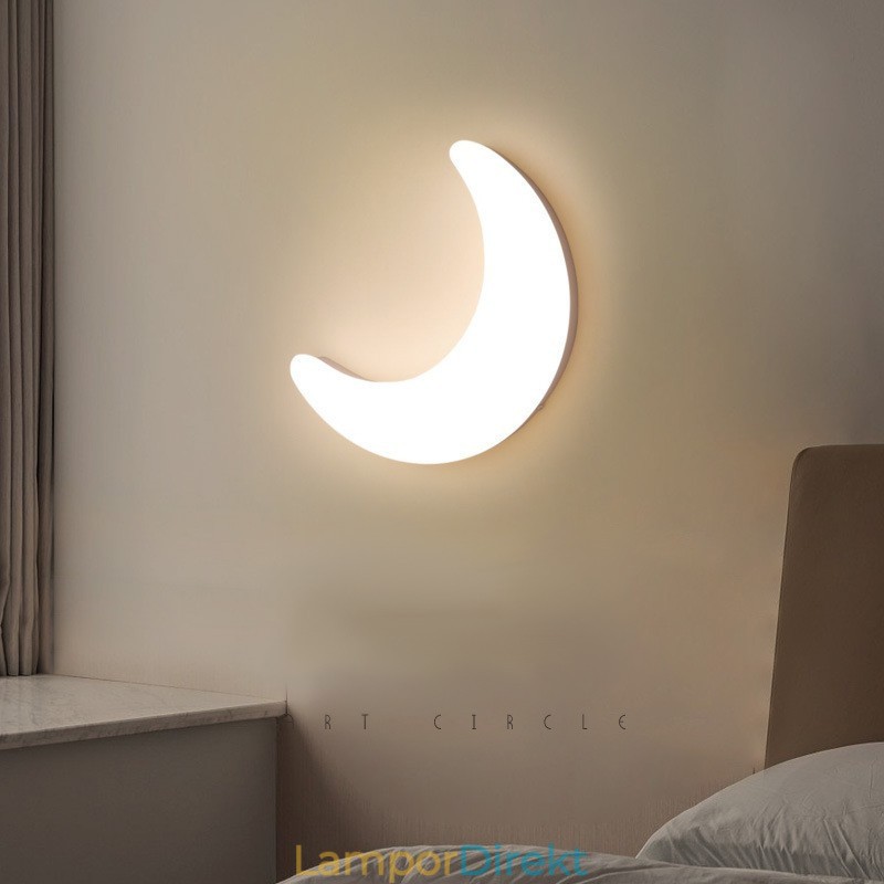 20W Nordic Indoor Moon Shape Barnrum Vägglampetter Taklampor