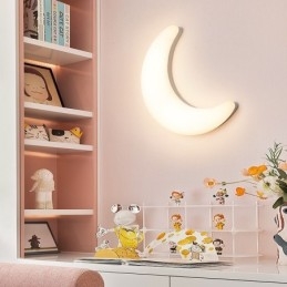 20W Nordic Indoor Moon Shape Barnrum Vägglampetter Taklampor