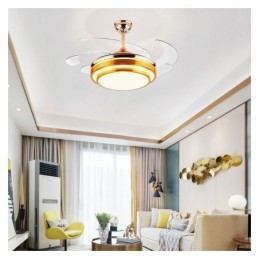 Modern Takfläktlampa Abs Fläktblad Akrylbelysning