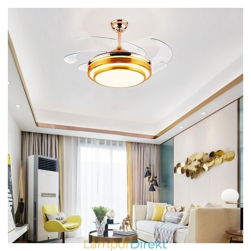 Modern Takfläktlampa Abs Fläktblad Akrylbelysning