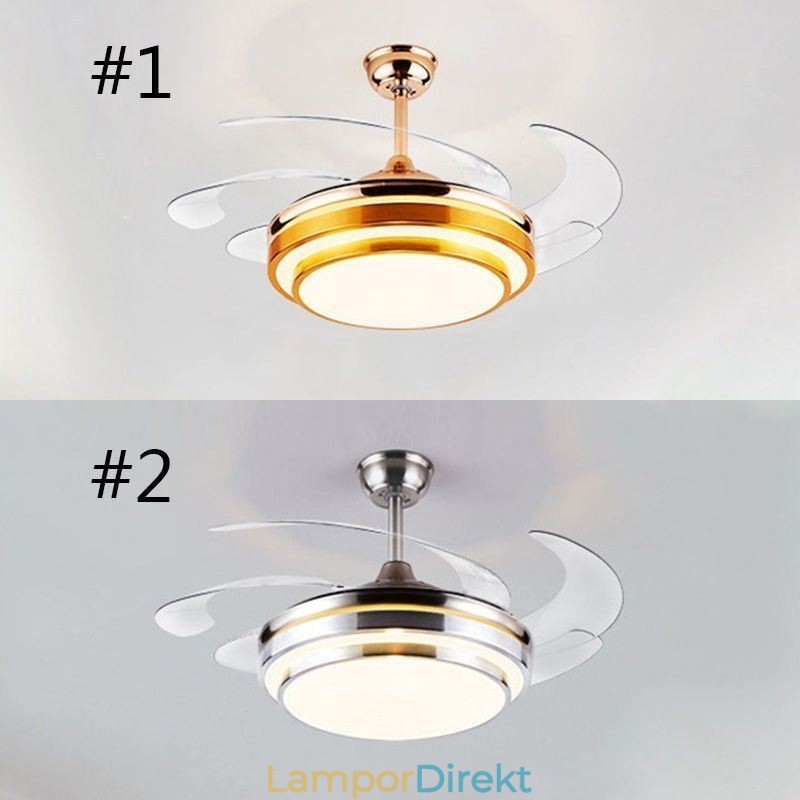 Modern Takfläktlampa Abs Fläktblad Akrylbelysning