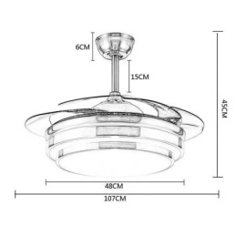 Modern Takfläktlampa Abs Fläktblad Akrylbelysning
