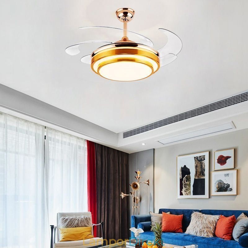 Modern Takfläktlampa Abs Fläktblad Akrylbelysning
