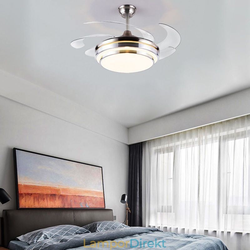 Modern Takfläktlampa Abs Fläktblad Akrylbelysning