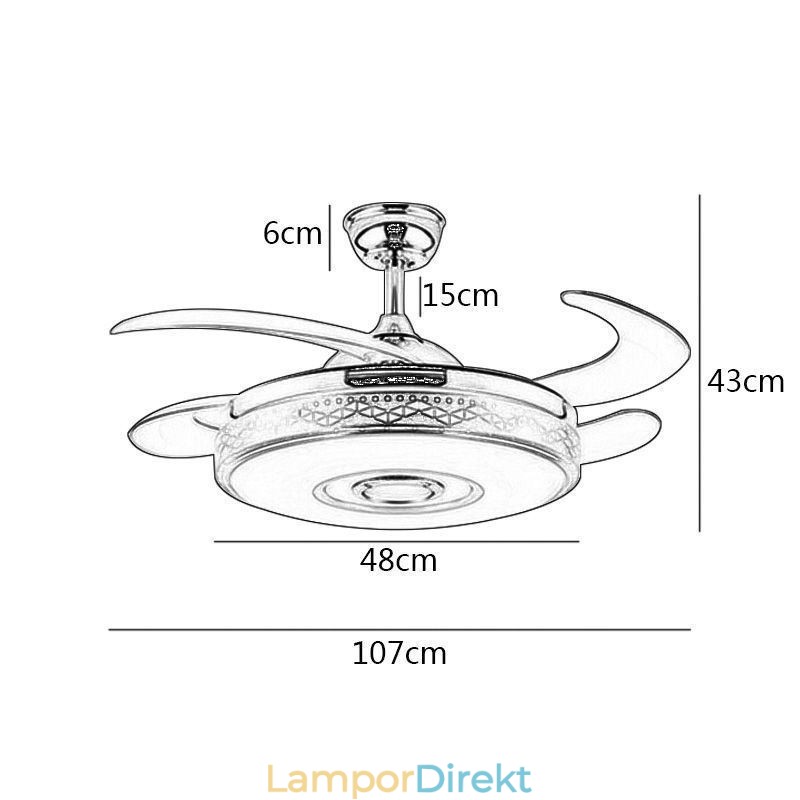 Modern Eletriplating Takfläkt Inverter Fläkt Light