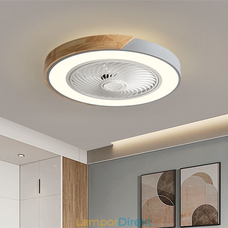 Smart Takfläkt Med Lampor Fjärrkontroll Dekor Ventilatorlampa