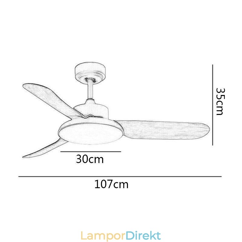 Inverter Fläkt Lampa Modern Minimalistisk Takfläkt Lampa