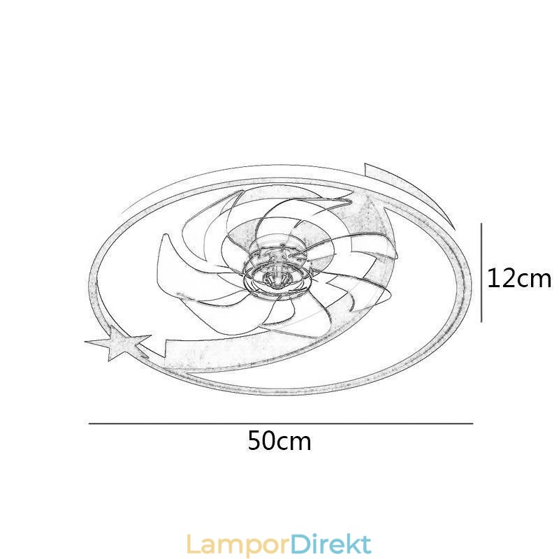 Måne Takfläkt Ljus Kreativitet Taklampa