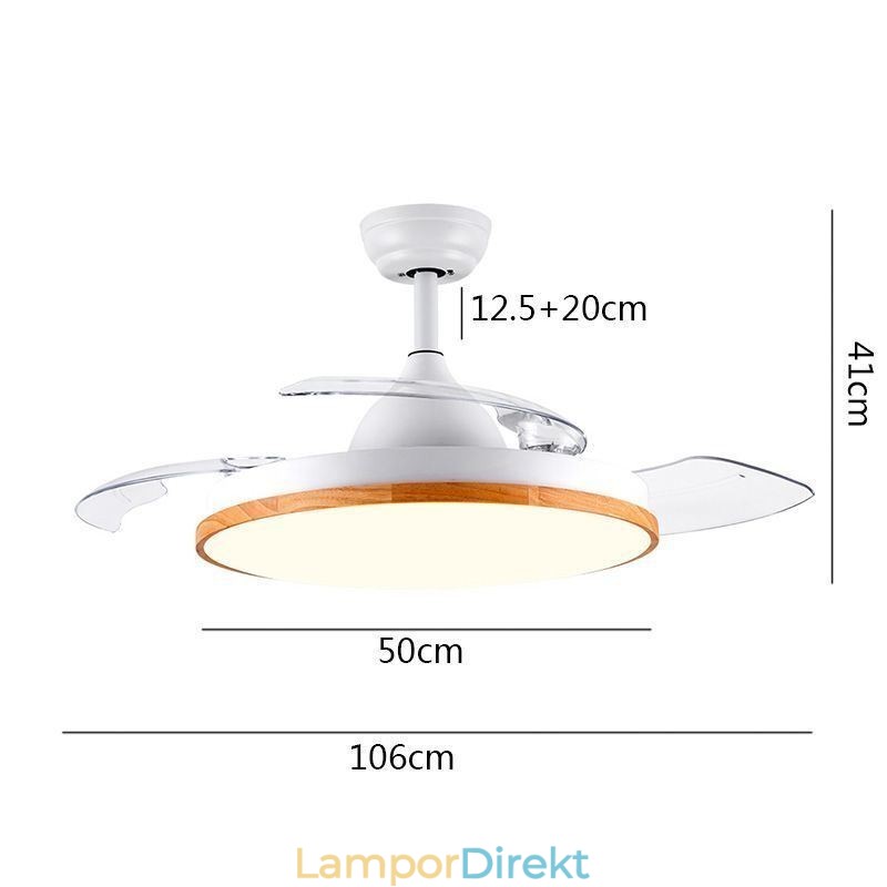 Modern Inverter Takfläkt Ljus Fjärrkontroll Taklampa Tricolor Dimming