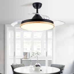 Modern Inverter Takfläkt Ljus Fjärrkontroll Taklampa Tricolor Dimming