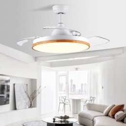Modern Inverter Takfläkt Ljus Fjärrkontroll Taklampa Tricolor Dimming