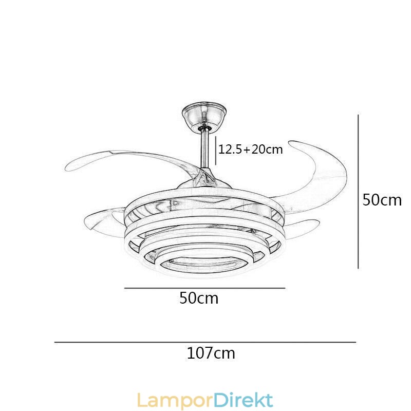 Creative Inverter Fläkt Ljuskrona Fläkt Light