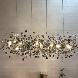 Modern Minimalistisk Ljuskrona I Rostfritt Stål
