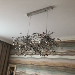 Modern Minimalistisk Ljuskrona I Rostfritt Stål