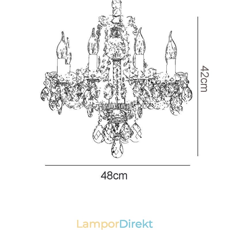 Europeisk Klar Kristallkrona Glas Ljuskropp 8 Lampor