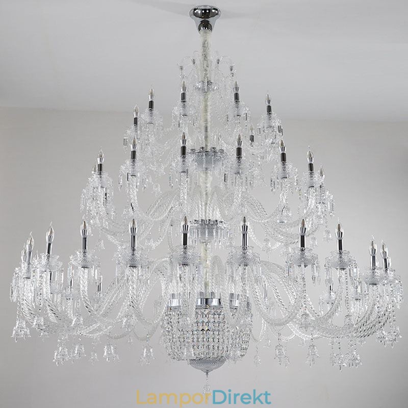 Europeisk Kristallkrona Dekoration Taklampa Med 50 Lampor