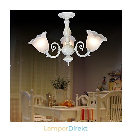 Flush Mount Three Lights White European Retro Classic Flush Mount Three Lights White European Retro Classic