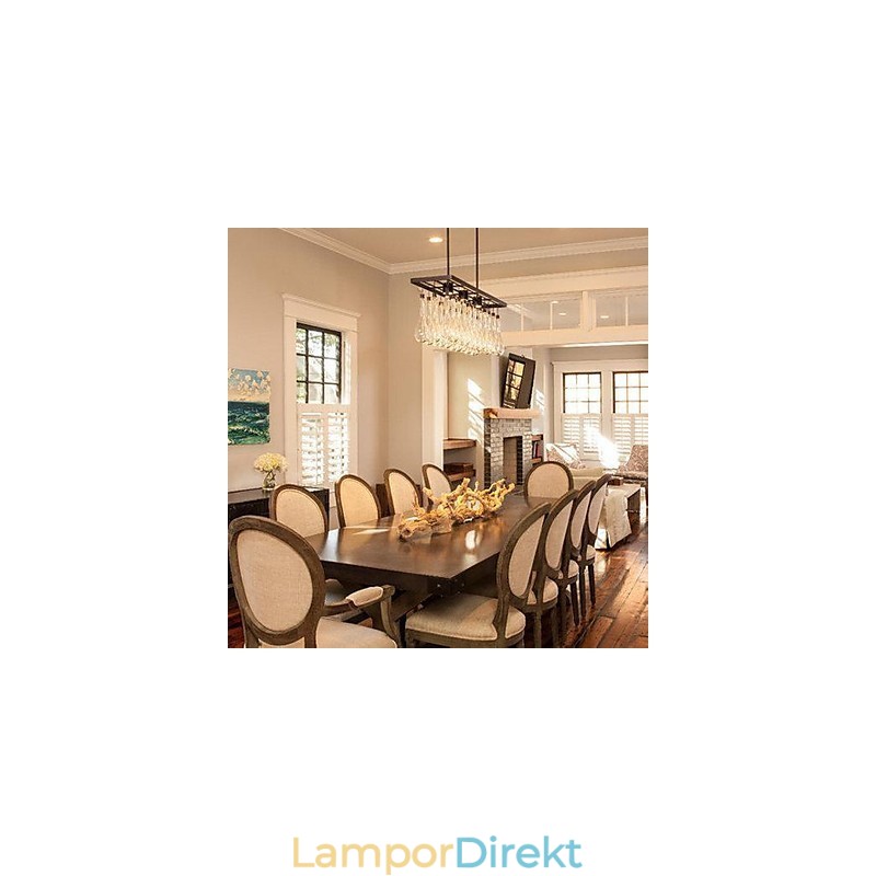 Modern Samtida Kristallmålning Metall Ljuskrona