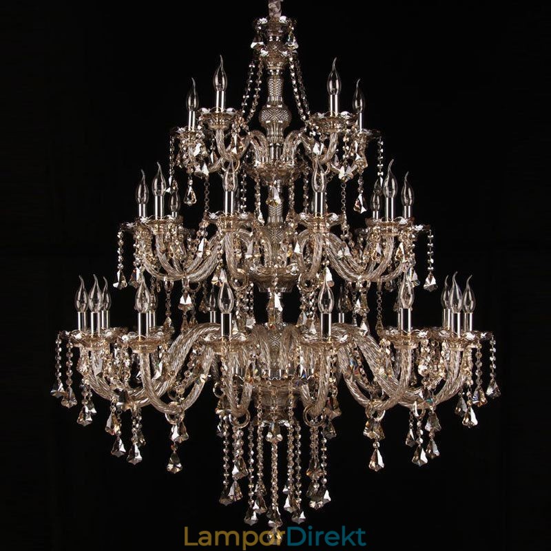Europeisk Kristallkrona Med 30 Lampor Dekoration Takljus