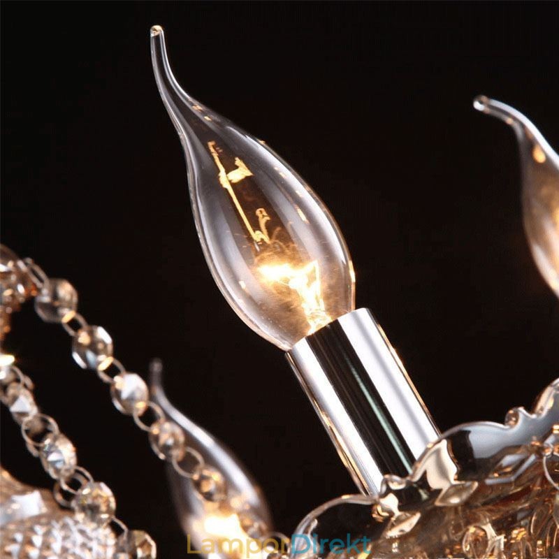 Cognac Kristallkrona Taklampa Med 35 Lampor