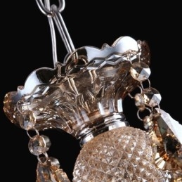 Europeisk Kristallkrona Cognac Färg Taklampa Med 40 Lampor