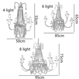 Nordic Crystal Chandelier Paint Craft Cream Taklampa