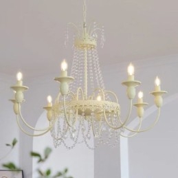 Nordic Crystal Chandelier Paint Craft Cream Taklampa