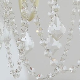 Nordic Crystal Chandelier Paint Craft Cream Taklampa