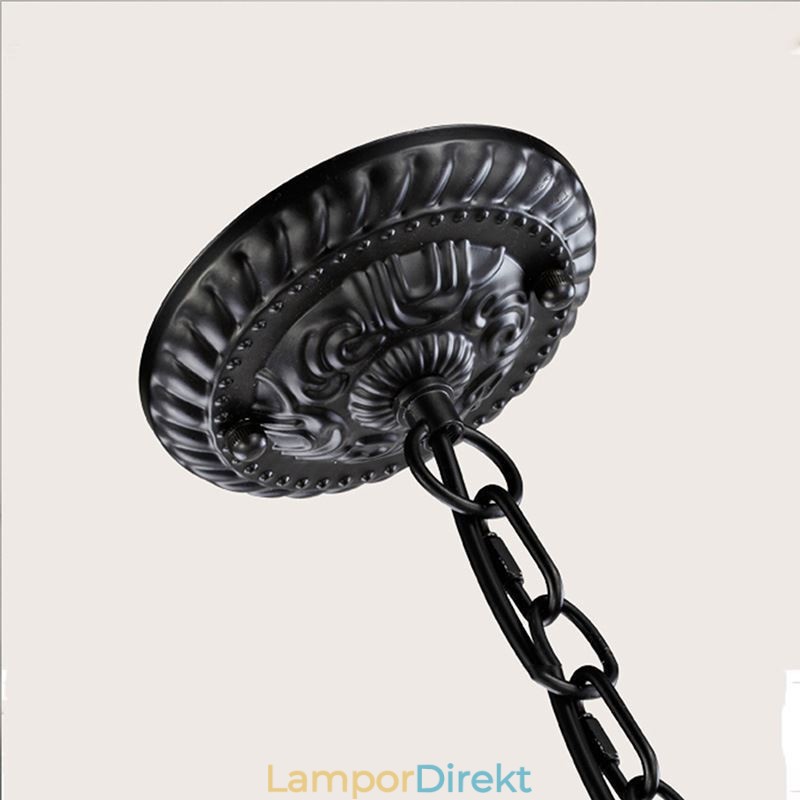 Rustik Smidesjärn Ljuskrona 5 Lampor