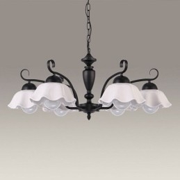 Nordic Iron Pendelljus Blomformig Glas Lampskärm Ljuskrona
