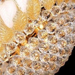 Stor Lyxig Kristallkrona Taklampa I Europeiskt Guld