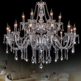 Europeisk Kristallkrona Transparent Pendel Light