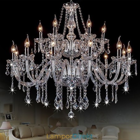 Europeisk Kristallkrona Transparent Pendel Light Europeisk Kristallkrona Transparent Pendel Light