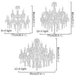 Europeisk Kristallkrona Transparent Pendel Light